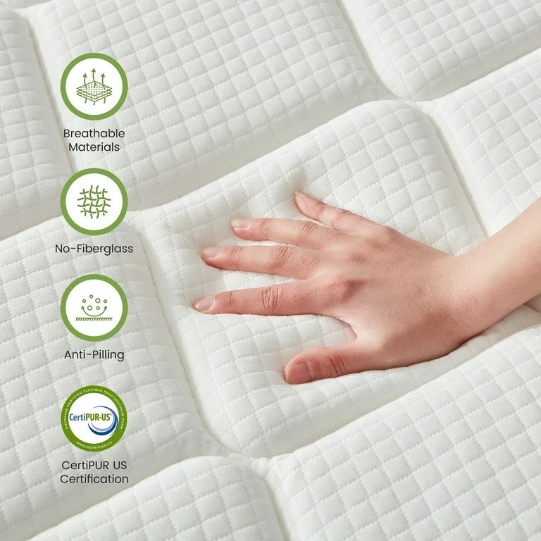 EDX 12 Inch Queen Mattress with Individually Pocketed Springs, Memory Foam Hybrid Mattress in a B... | Walmart (US)