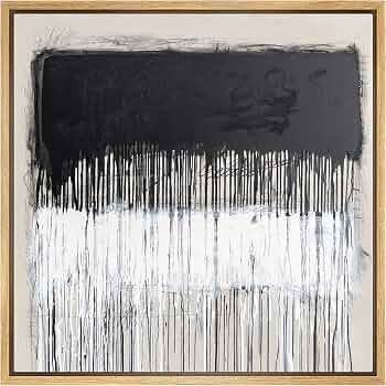 SIGNWIN Framed Canvas Print Wall Art Dripping Black & White Color Blocks Abstract Shapes Illustra... | Amazon (US)