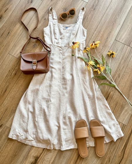 Linen midi dress. Summer outfit ideas. Everyday dress. 

#LTKSaleAlert #LTKGiftGuide #LTKSeasonal