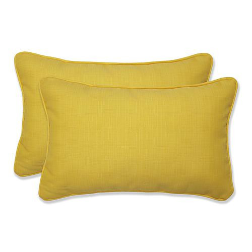 Pillow Perfect Set Outdoor Fresco Rectangular Throw Pillow - Yellow | HSN