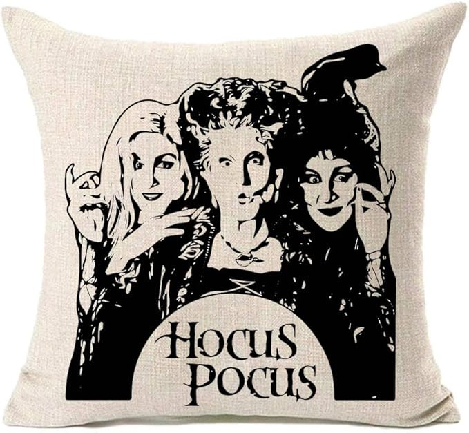 MFGNEH Hocus Pocus Farmhouse Halloween Pillow Covers 18x18 Inch,Halloween Decorations Sanderson S... | Amazon (US)