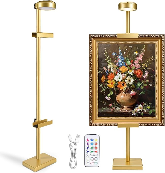 30'' Adjustable Tabletop Easel Stand with Rechargeable 13RGB Poster Light | Amazon (US)