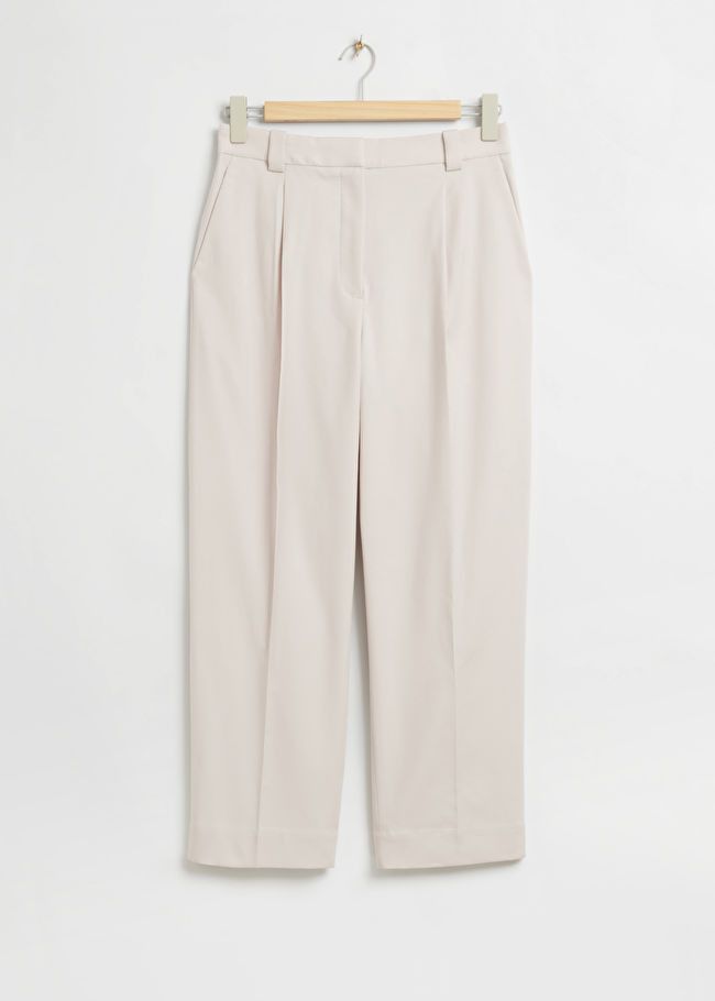 Pleated Straight Leg Trousers | Beige Pants | Spring Pants Outfits | Work Outfit |  Spring Fashion | & Other Stories US
