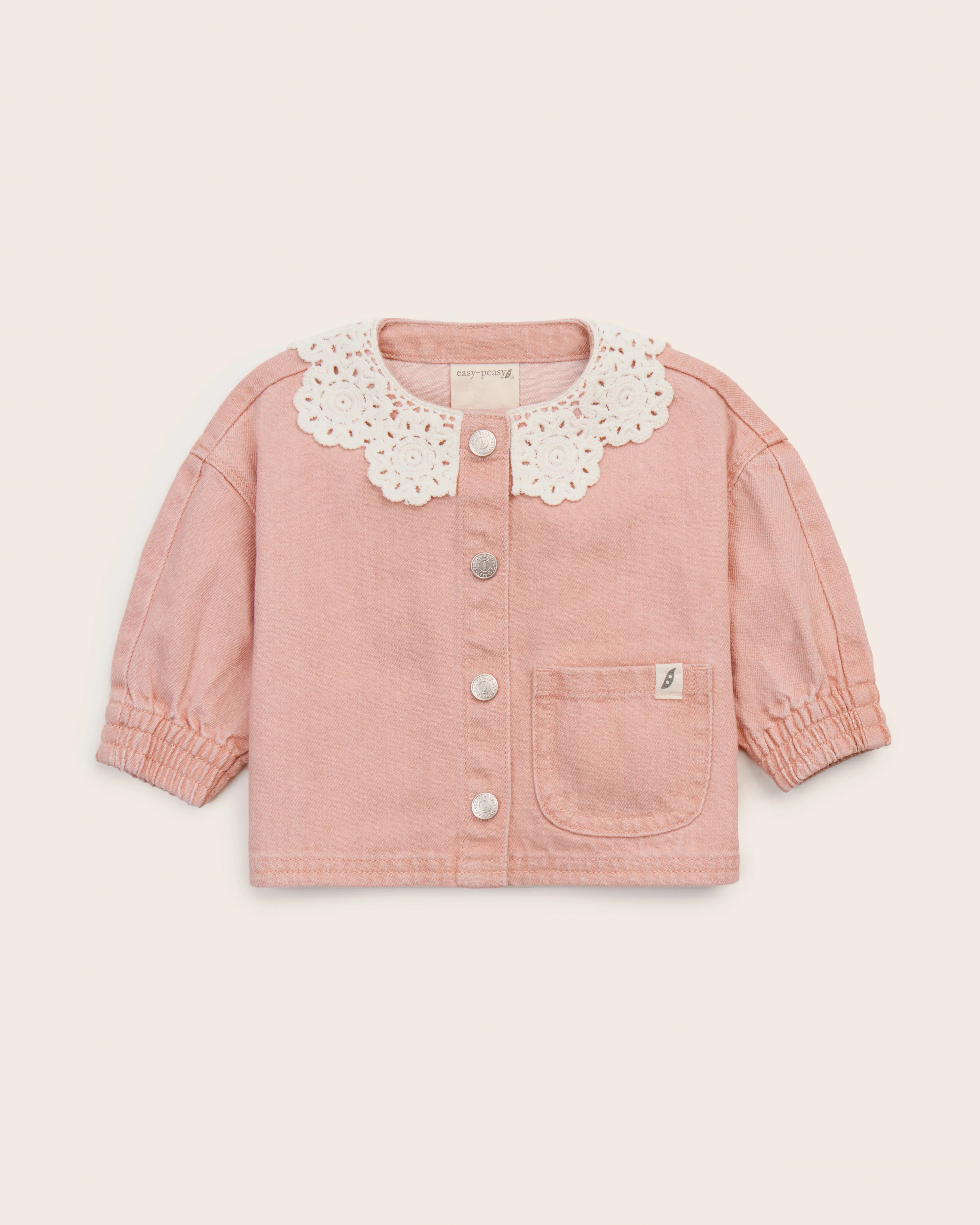 Eyelet Collar Denim Jacket | easy-peasy