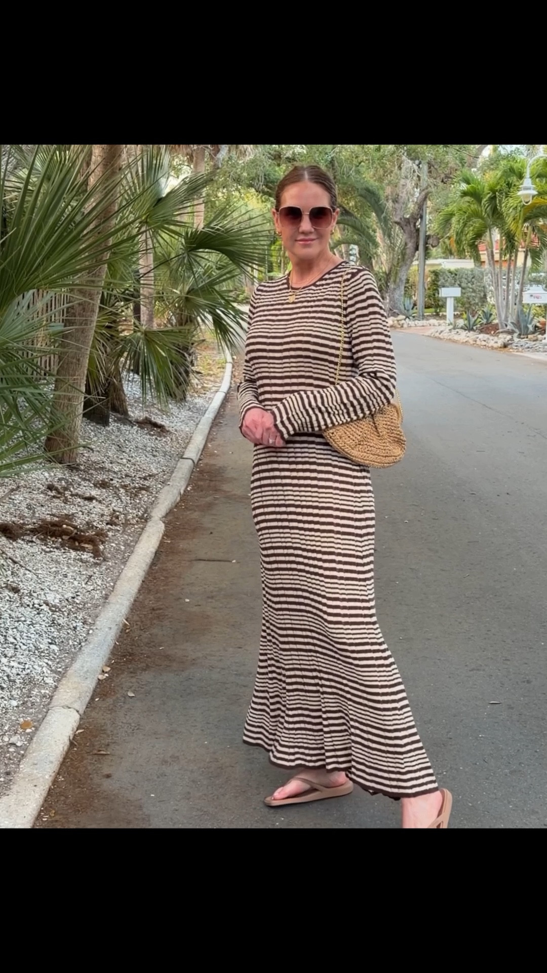 Crochet brown strip maxi dress size small. Soft and breathable, I could live in this.

#LTKFestival #LTKSeasonal