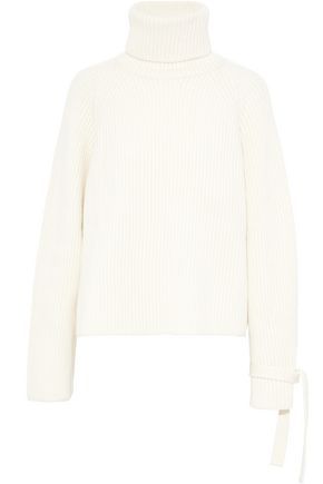 Joseph Woman Ribbed Wool Turtleneck Sweater Off-white Size L | The Outnet US