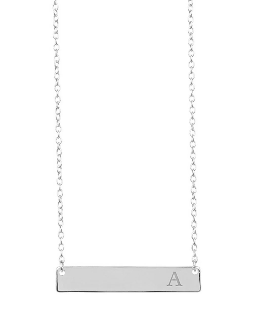 Personalized Sterling Silver Bar Initial Necklace | Sterling Forever