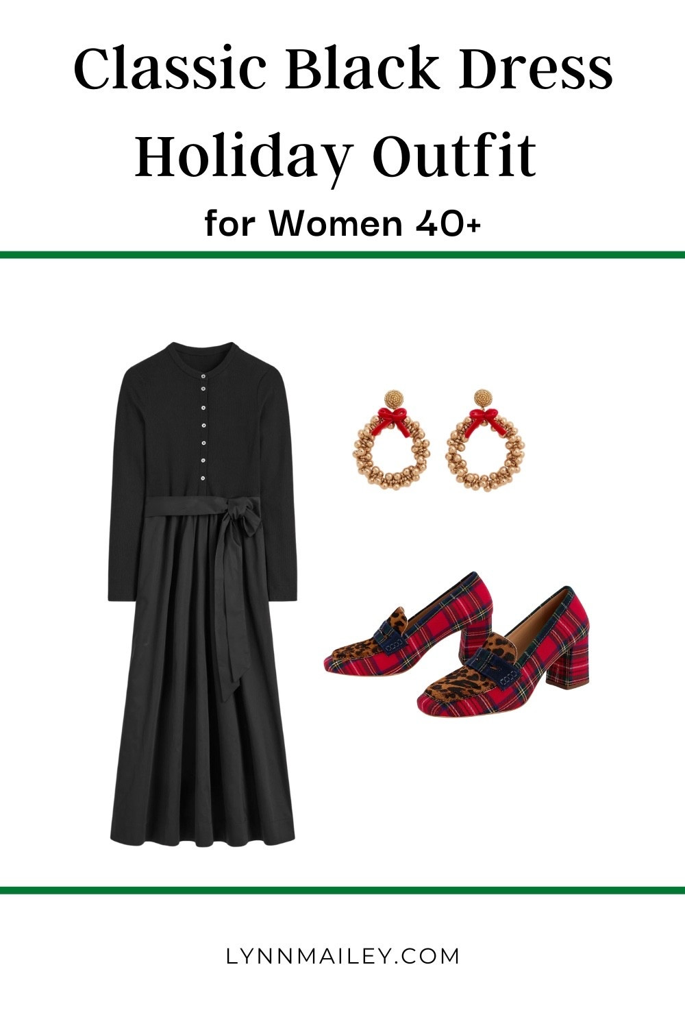 Black dress, plaid shoes + festive earrings - perfect holiday look! 🎄 https://liketk.it/5oF95

#LTKMidsize #LTKParties #LTKOver40