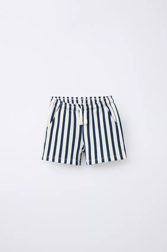 STRIPED PLUSH SHORTS | Zara US