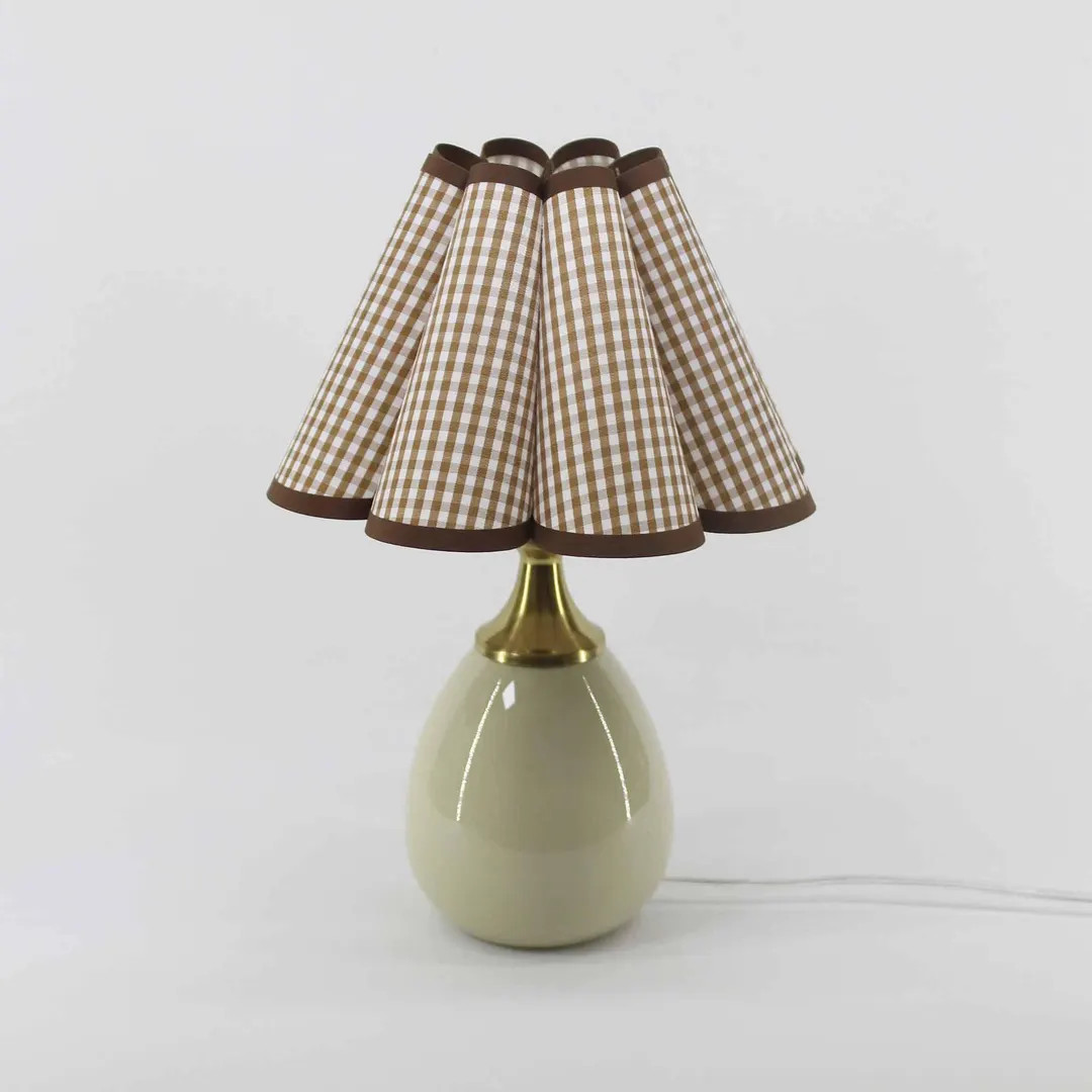 Handmade Brown Plaid Fabric Table Lamp: Ceramic Base for Home Decor- 122# - Etsy | Etsy (US)