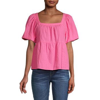 new!a.n.a Womens Square Neck Short Sleeve Top | JCPenney