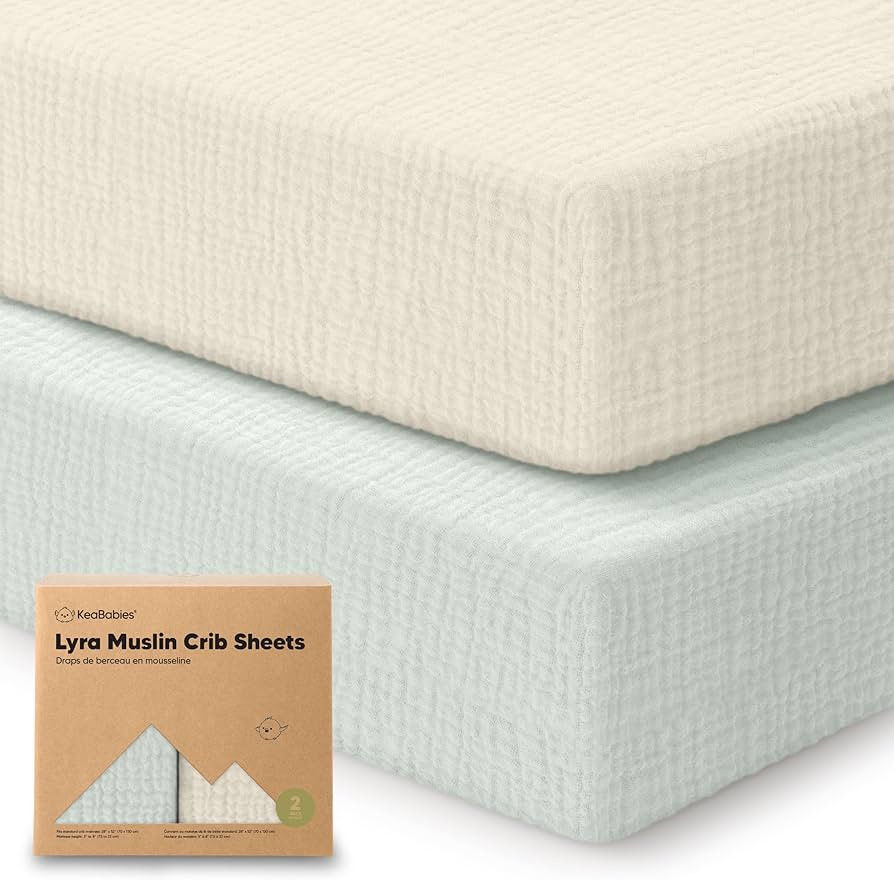 KeaBabies 2-Pack Muslin Crib Sheets for Boys, Girls - 100% Organic Cotton Fitted Baby Crib Mattre... | Amazon (US)