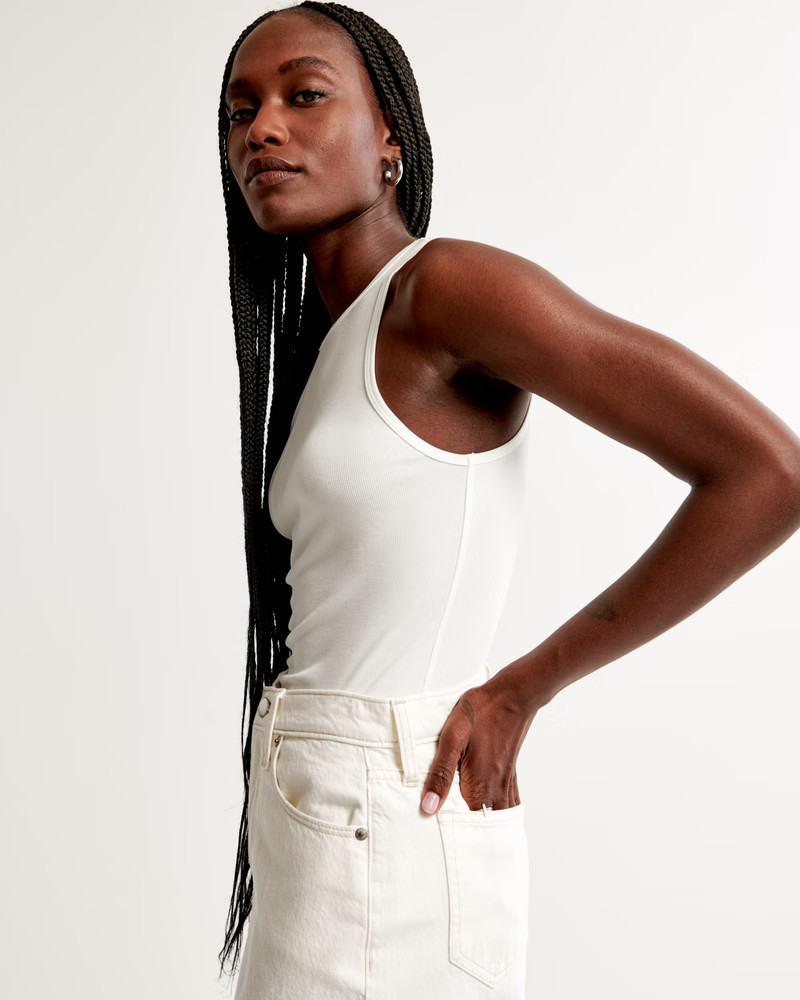 Elevated Rib High-Neck Tank | Abercrombie & Fitch (US)
