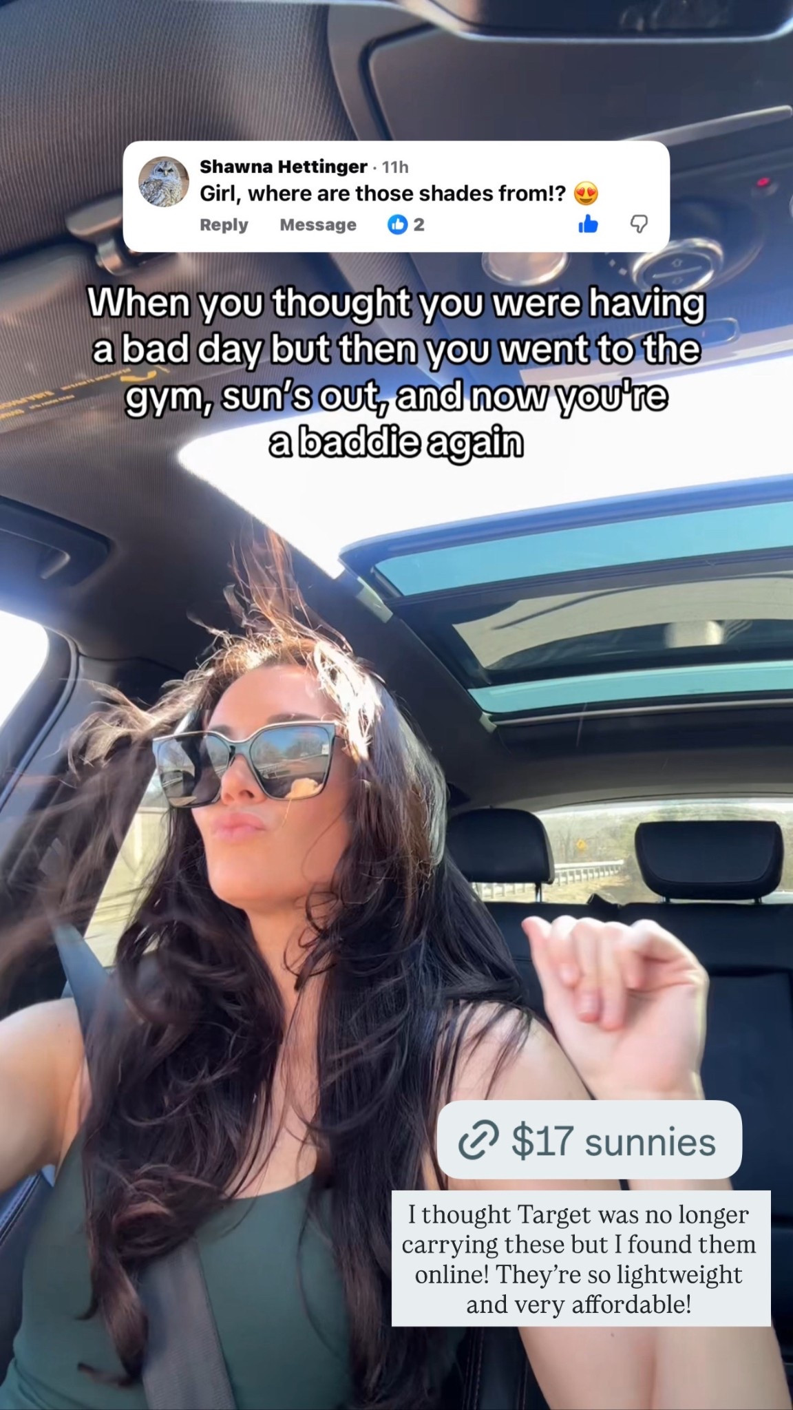 Obsessed with these oversized Target sunglasses! Love the square shape and gold trim ! They’re so lightweight and only $17! 🕶️ 

#LTKmomlife #LTKdayinmylife #LTKselfcare