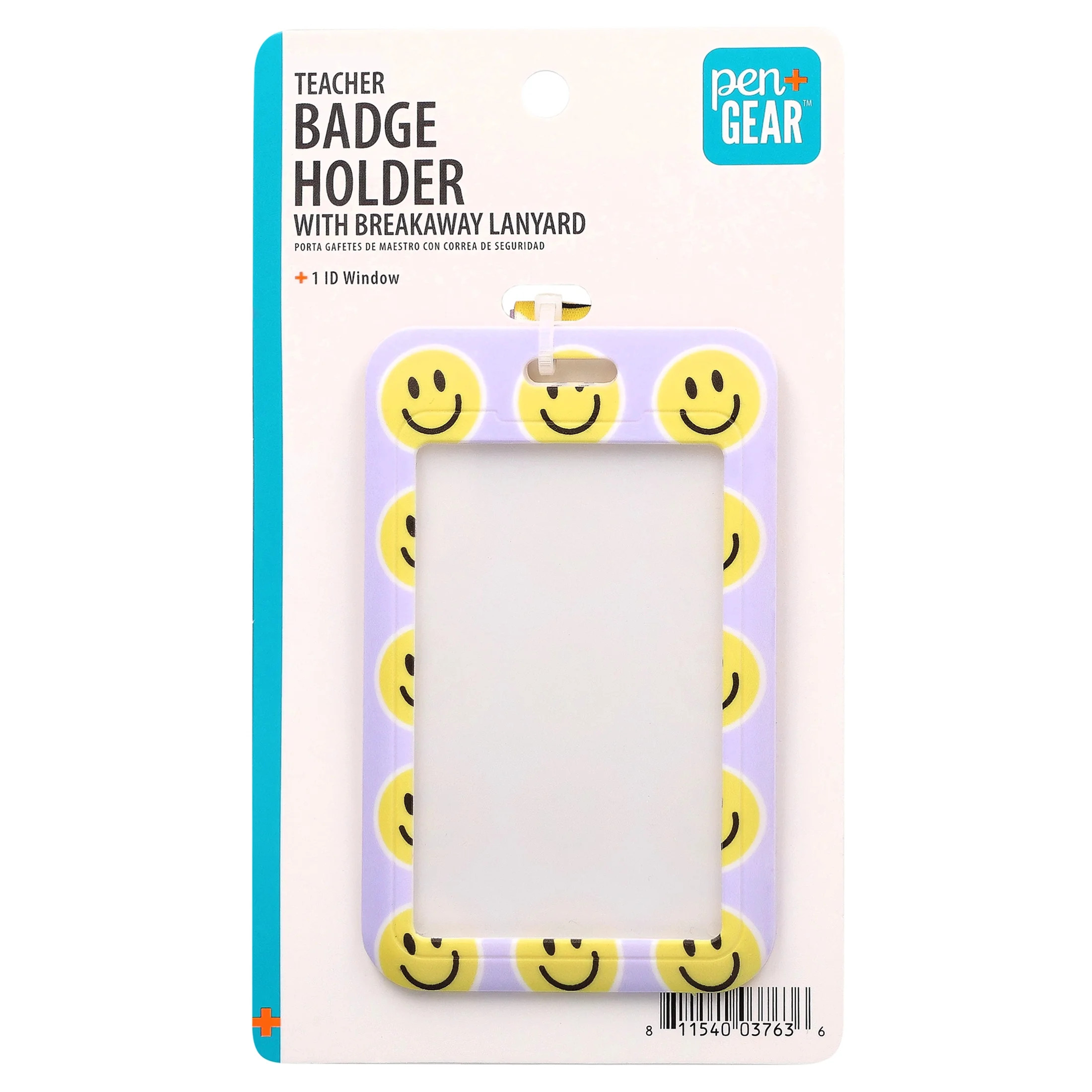 Pen+Gear Teacher Badge Holder with Breakaway Lanyard, Smiley Faces | Walmart (US)