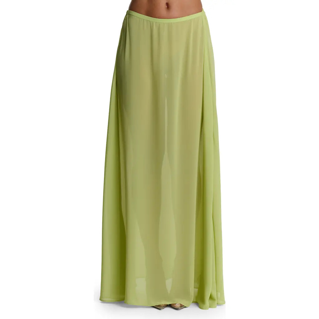 Naked Wardrobe Chiffon A-Line Maxi Skirt in Chartreuse at Nordstrom Rack, Size X-Small | Nordstrom Rack