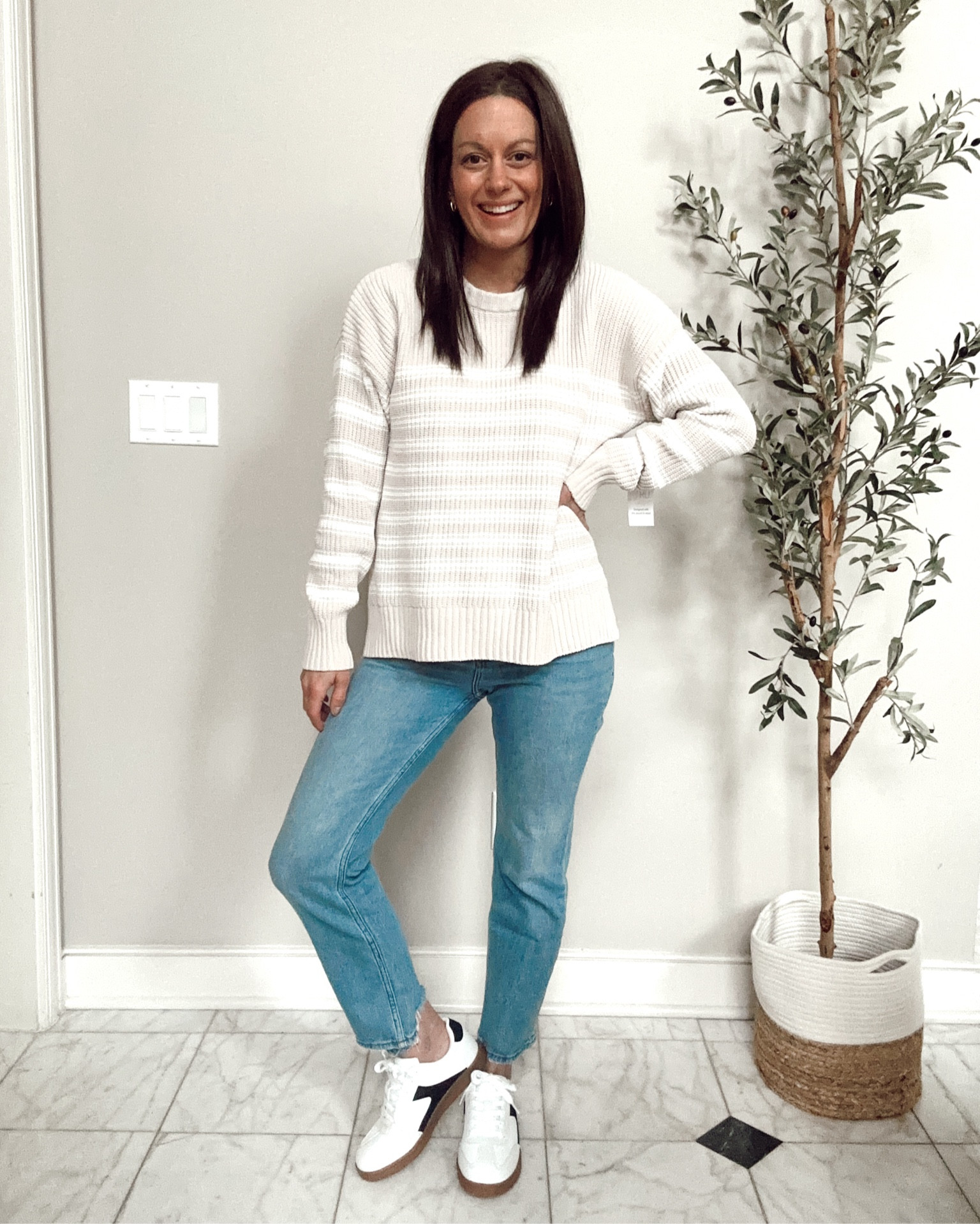 Walmart new arrivals - chenille sweater runs true to size and so cozy! I sized up to a medium for an oversized fit. Jeans are from Abercrombie and run a tad small.



#LTKfindsunder50 #LTKover40 #LTKSeasonal