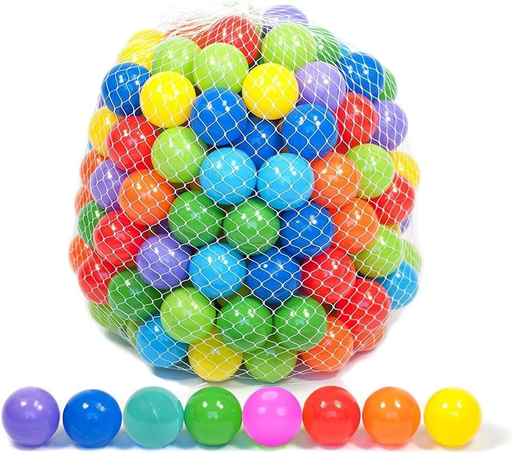 Playz 50 Soft Plastic Mini Balls w/ 8 Vibrant Colors - Crush Proof, No Sharp Edges, Non Toxic, Ph... | Amazon (US)