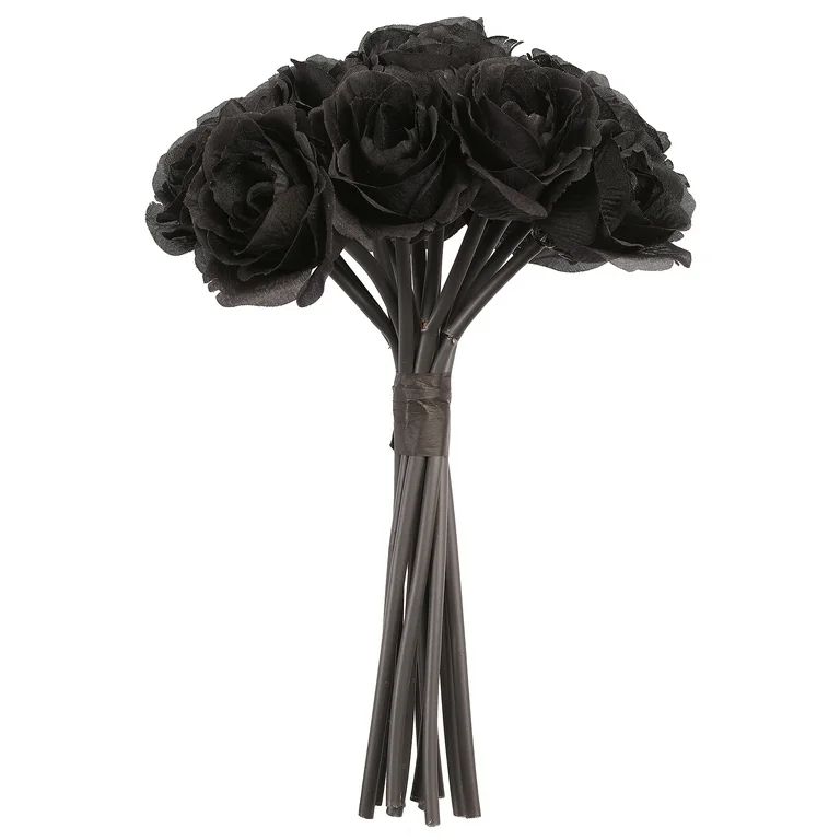 11" Black Rose Bundle by Ashland®-Halloween Florals for Crafting and Decoration - Walmart.com | Walmart (US)