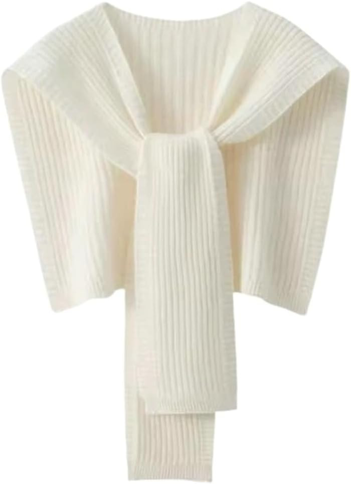 Wool Knit Shawl with Vertical Stripes Lightweight Shawls and Wraps Cozy Scarf Cape Stylish Layer for All Seasons | Amazon (US)