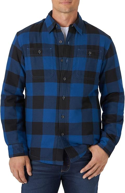 Wrangler Authentics Men's Long Sleeve Sherpa Lined Shirt Jacket | Amazon (US)