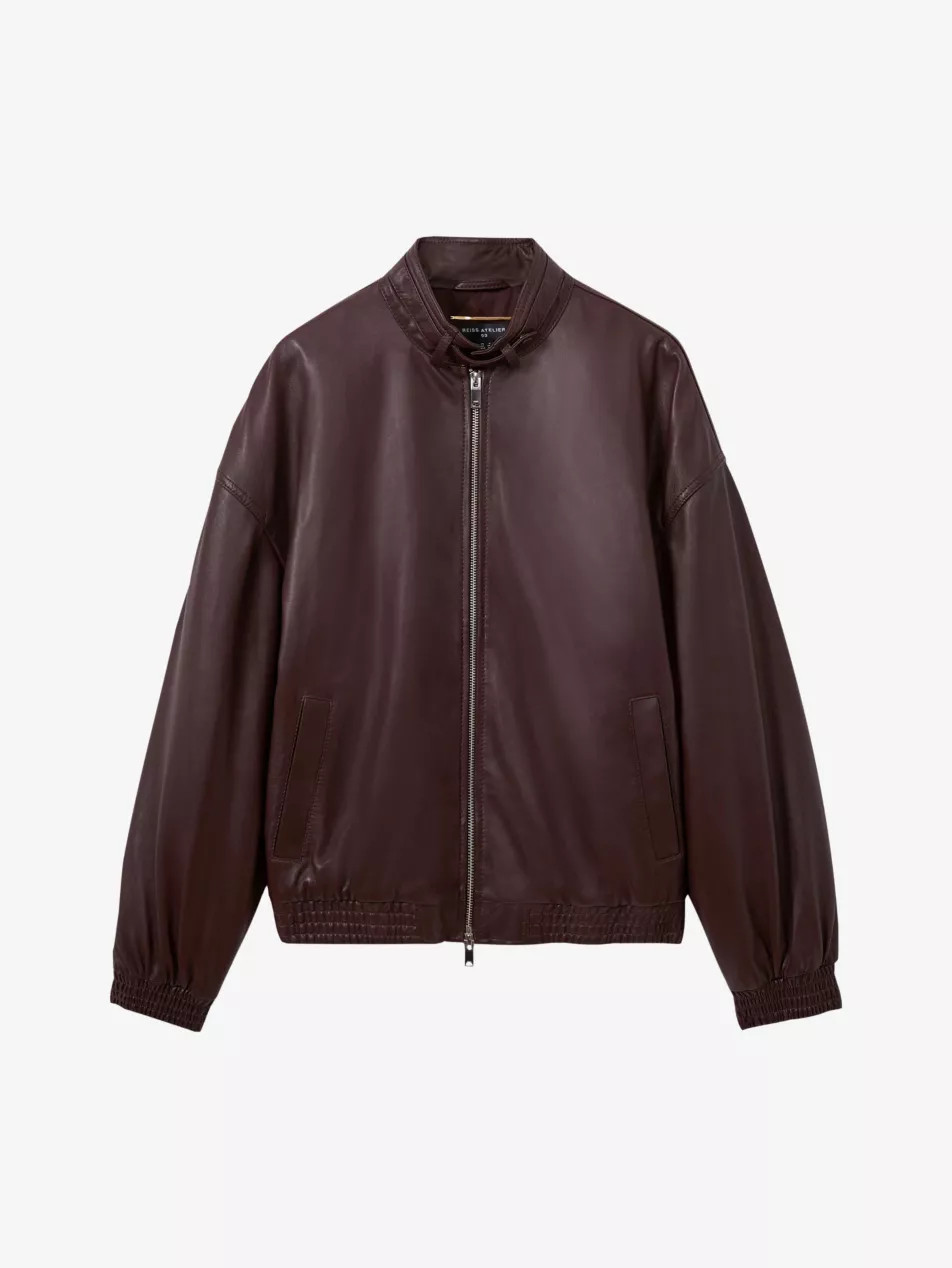 Dru stand-collar faux-leather jacket | Selfridges