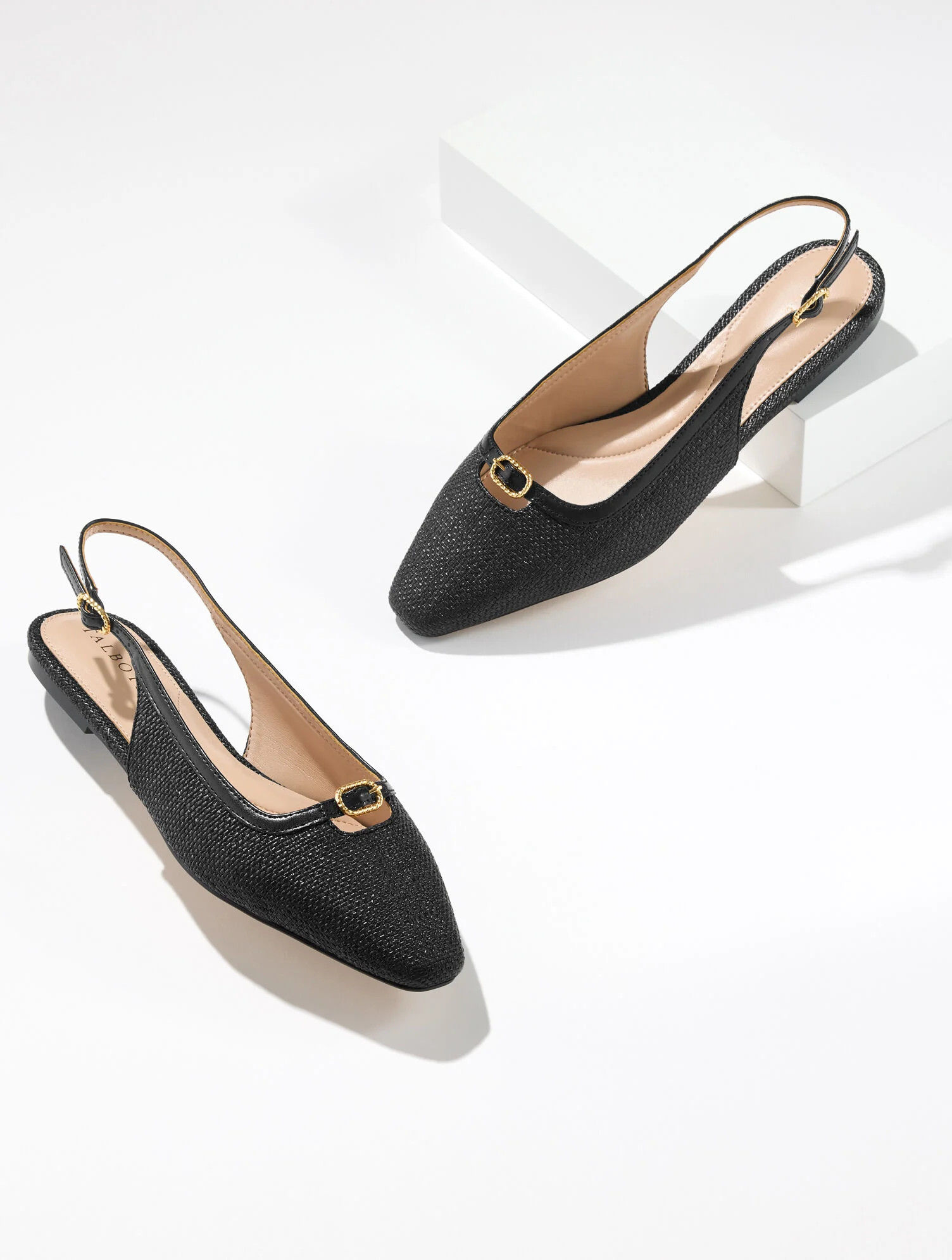 Whitley Shimmer Raffia Slingback Flats | Talbots