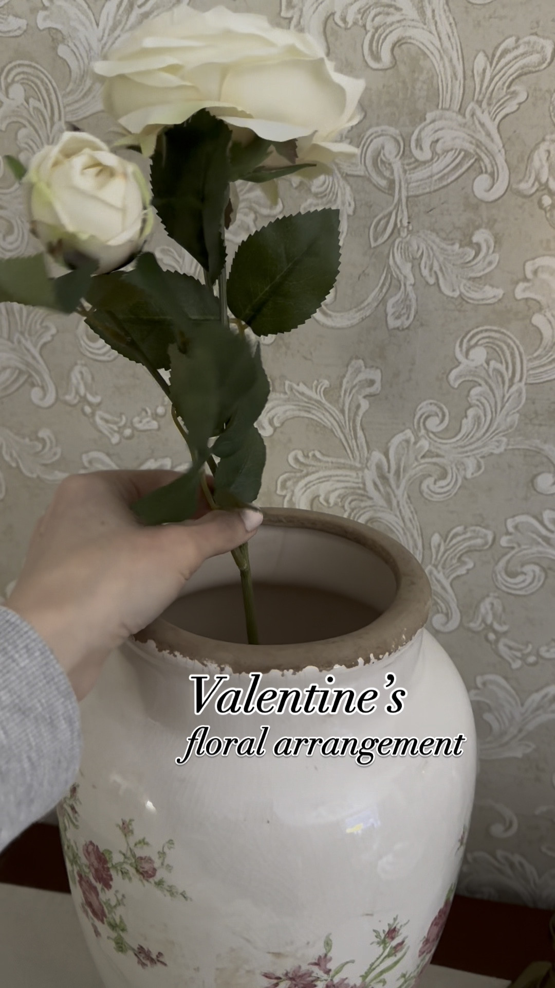 Love this gorgeous vintage-style rose printed vase for Valentine’s Day and right into spring - I added some faux rose stems for a romantic vibe 🌹 

#LTKWatchNow #LTKFindsUnder100 #LTKHome