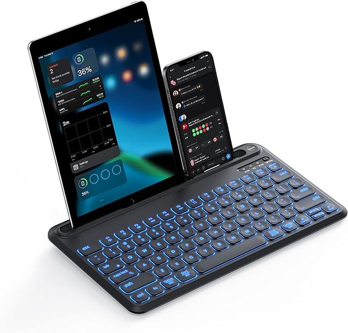 Backlit Bluetooth Keyboard for Tablet Phone Computer, seenda Rechargeable Multi-Device Bluetooth ... | Amazon (US)