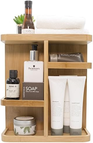 Sorbus 360° Bamboo Cosmetic Organizer, Multi-Function Storage Carousel for Makeup, Toiletries, and M | Amazon (US)