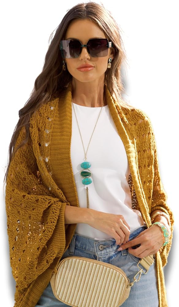 Open Weave Cocoon Shawl | Amazon (US)