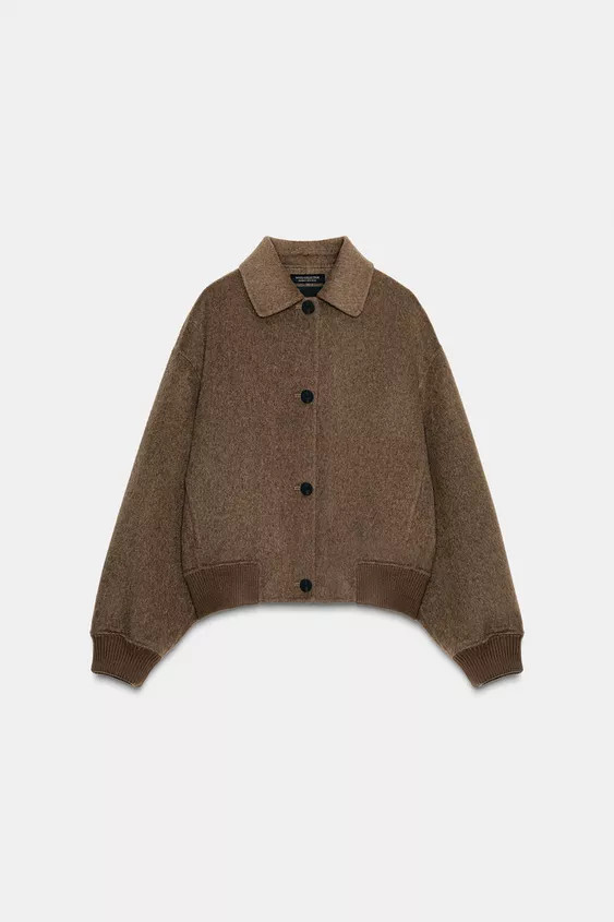 WOOL BLEND BOMBER JACKET ZW COLLECTION | Zara UK