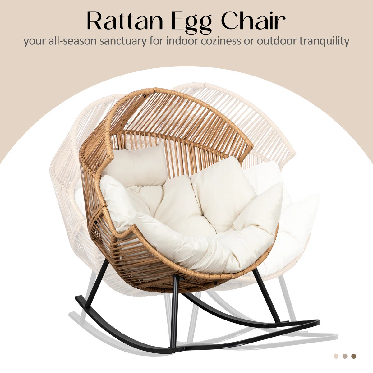 Calcedonio Outdoor Rocking Egg Chair with Cushion | Wayfair North America
