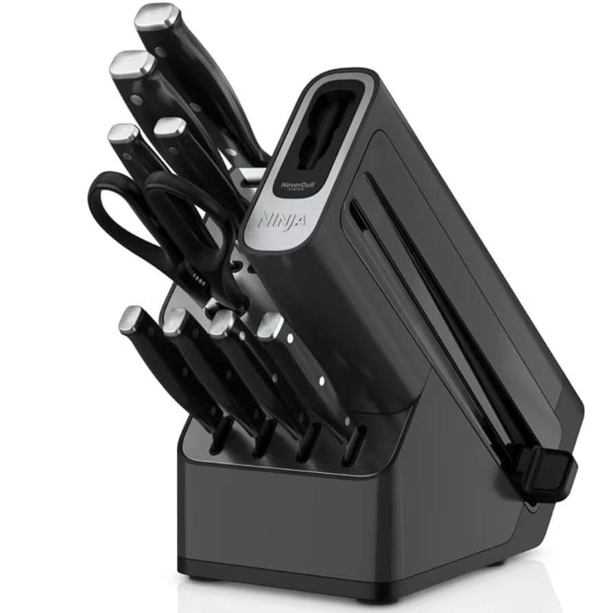 Ninja Foodi NeverDull 10-Piece Essential Knife System with Sharpener, Stainless Steel, K12010, Co... | Amazon (US)