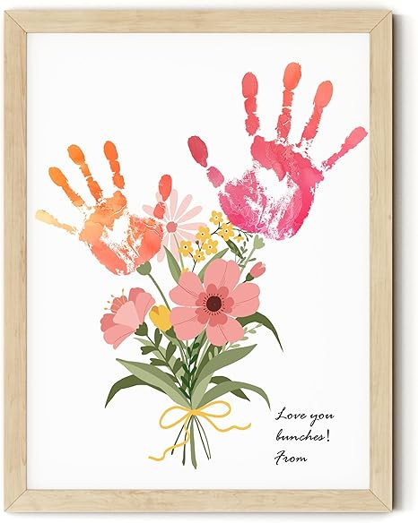 TwoDays Flower Bouquet Handprint Art Craft DIY Kit, Unique Gifts for Mom From Daughter or Son for... | Amazon (US)