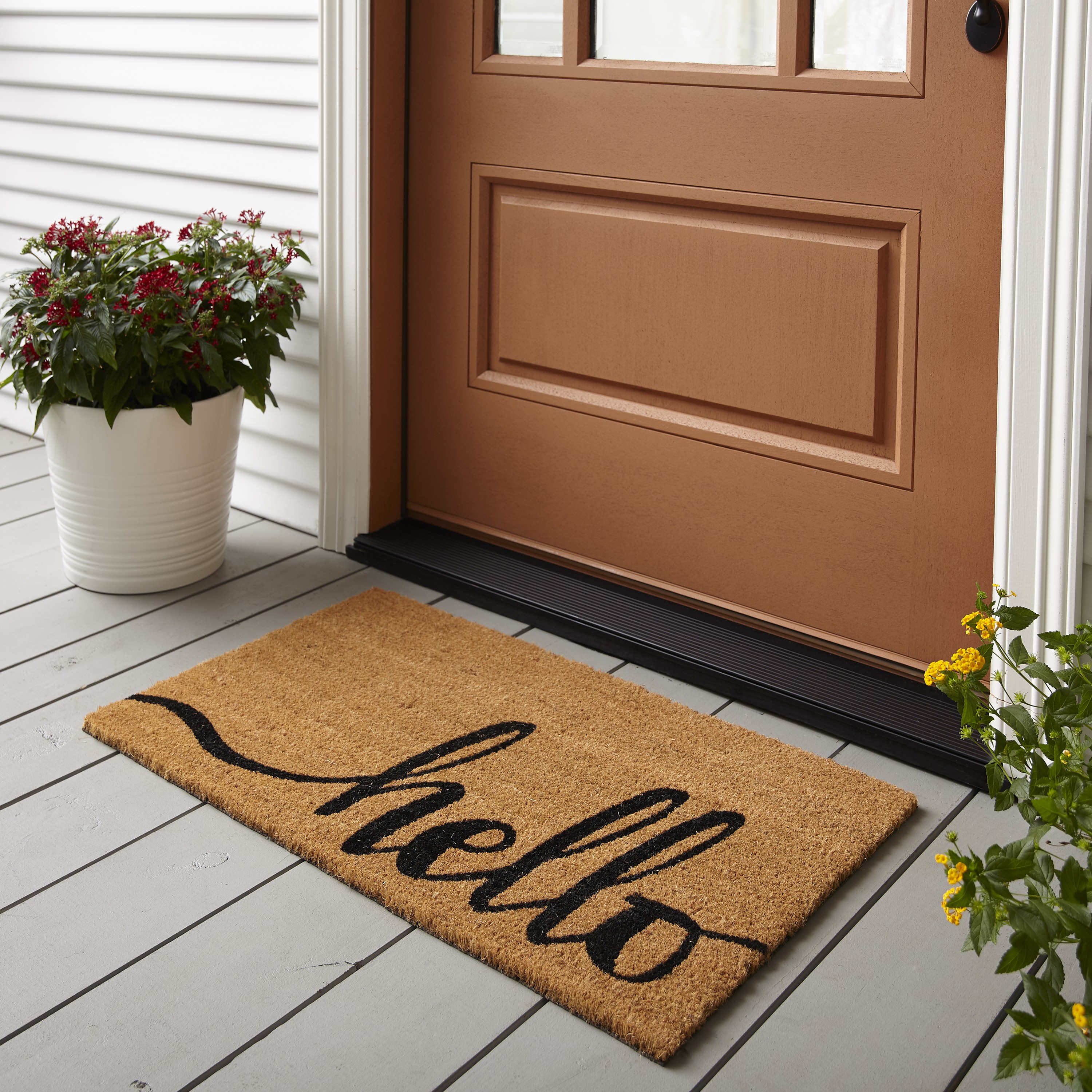Mainstays Hello Coir Outdoor Mat, 18" x 30" | Walmart (US)