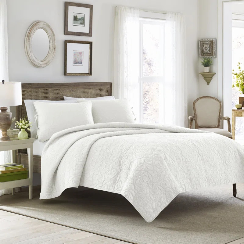 Laura Ashley Felicity Cotton Reversible Quilt Set | Wayfair North America