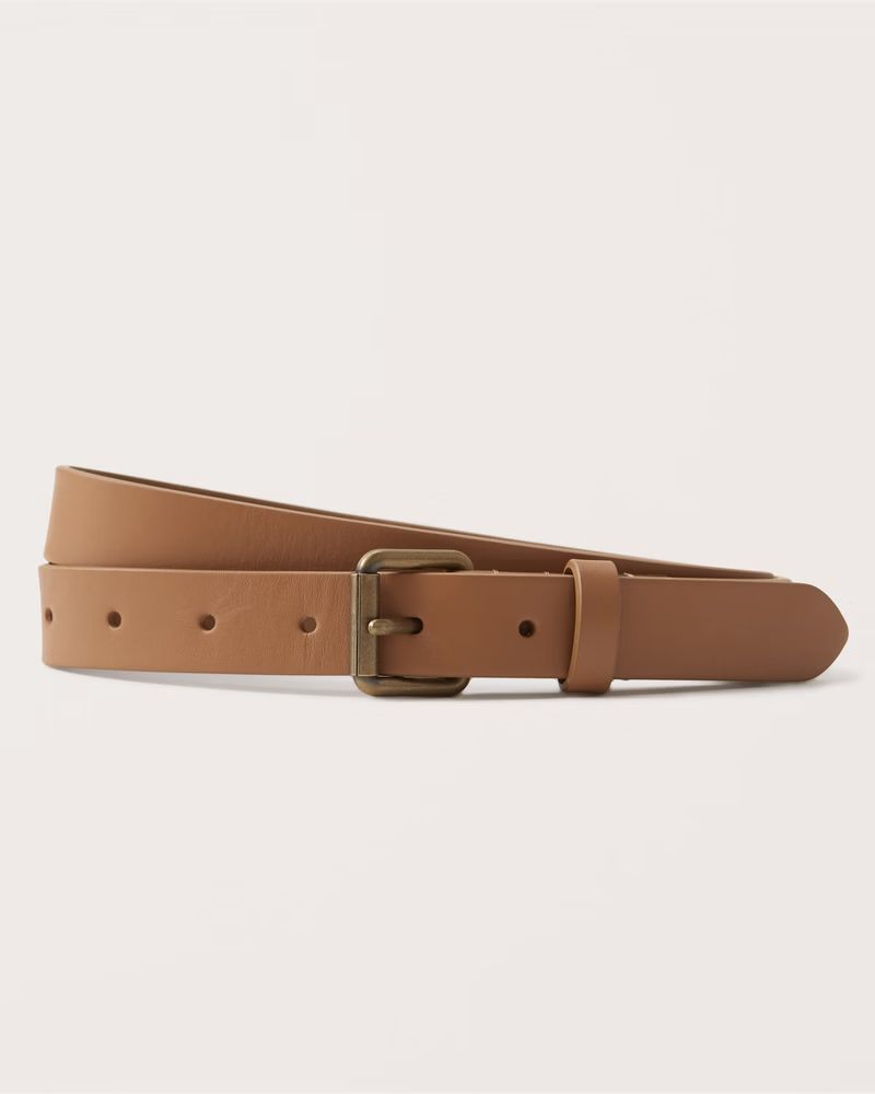 Classic Leather Square Buckle Belt | Abercrombie & Fitch (US)