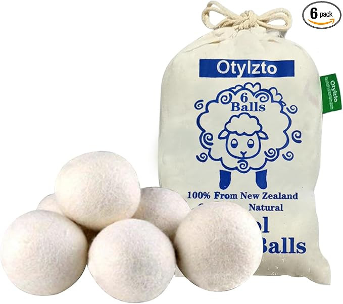 Otylzto Wool Dryer Balls 6-Pack, Drying Balls for Laundry,Reusable As Natural Fabric Softener, Re... | Amazon (US)