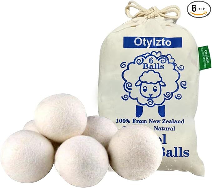 Otylzto Wool Dryer Balls 6-Pack, Drying Balls for Laundry,Reusable As Natural Fabric Softener, Re... | Amazon (US)