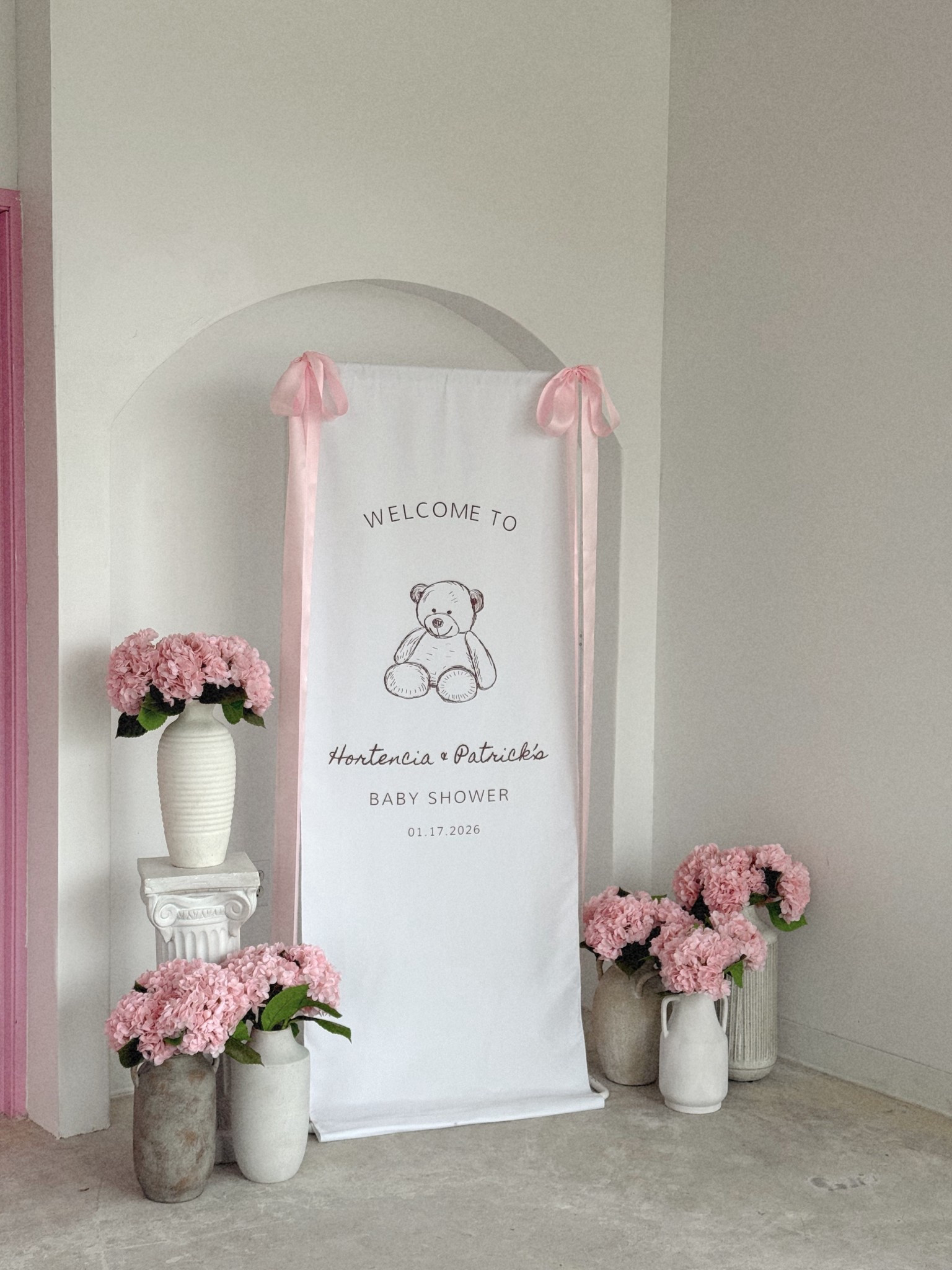 Baby shower sign from Etsy, stand from Amazon and flowers from Amazon. (Added to my Amazon store) #babyshowersign 