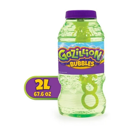 Gazillion Bubbles, Original Bubble Solution 2L - Create Bubbles with Premium Formula & 7-in-1 Bubble Wand - Non-Toxic & Safe | Walmart (US)