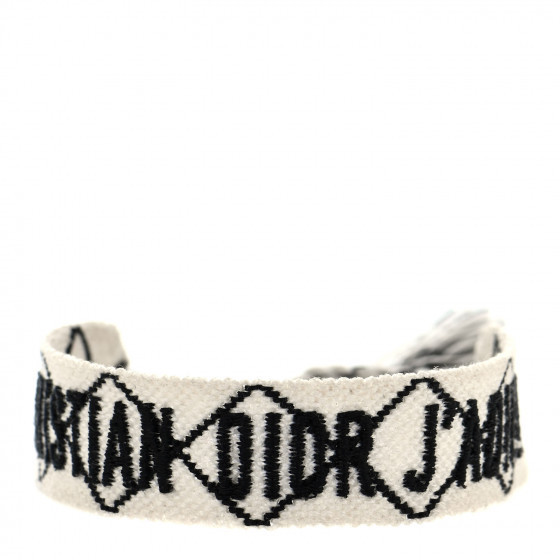 CHRISTIAN DIOR

Woven Cotton J'Adior Friendship Bracelet White Black | Fashionphile