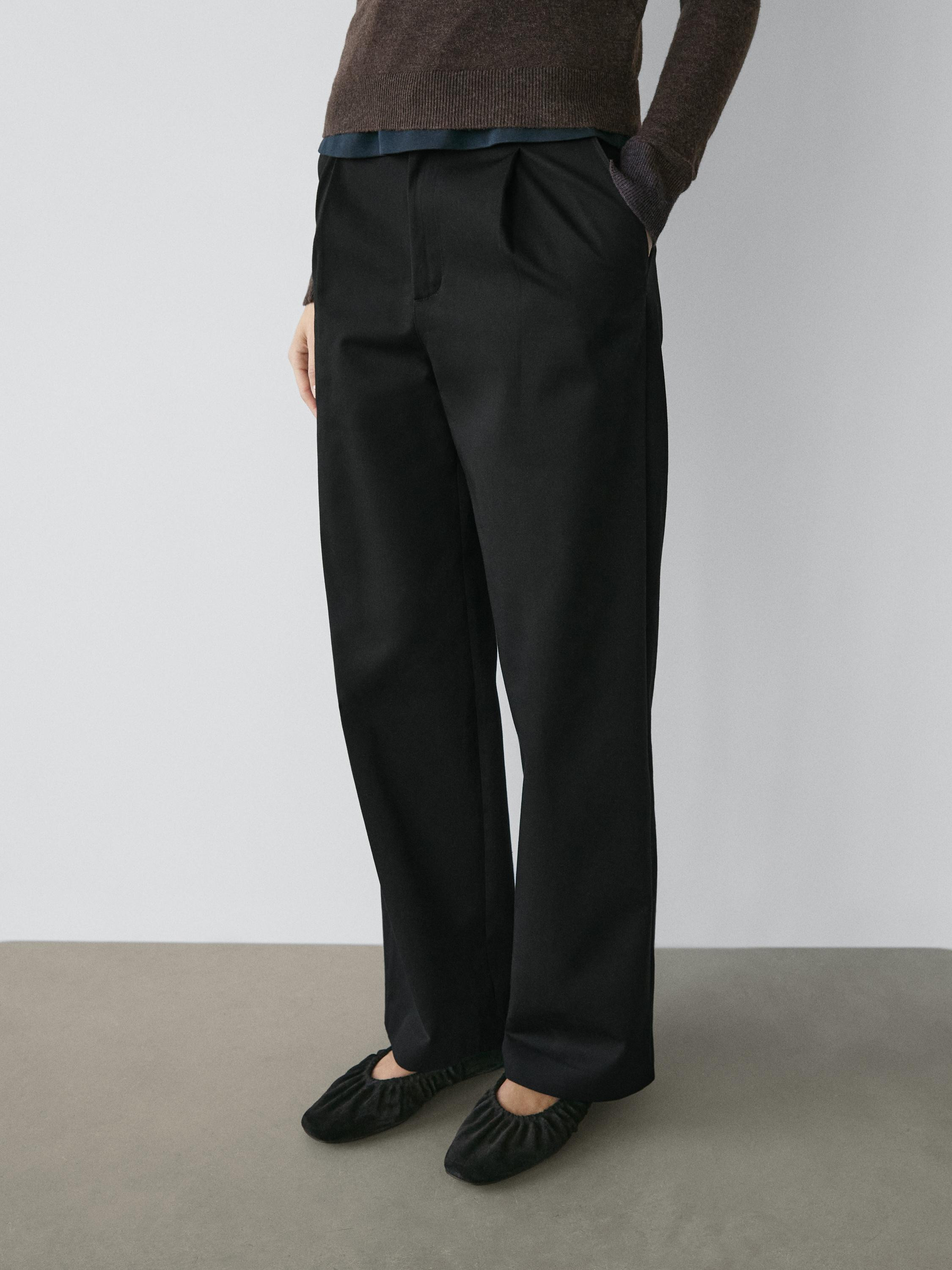 Bundfaltenhose aus Baumwolle | Massimo Dutti DE