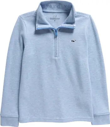 vineyard vines Kids' Saltwater Stripe Quarter Zip Sweatshirt | Nordstrom | Nordstrom