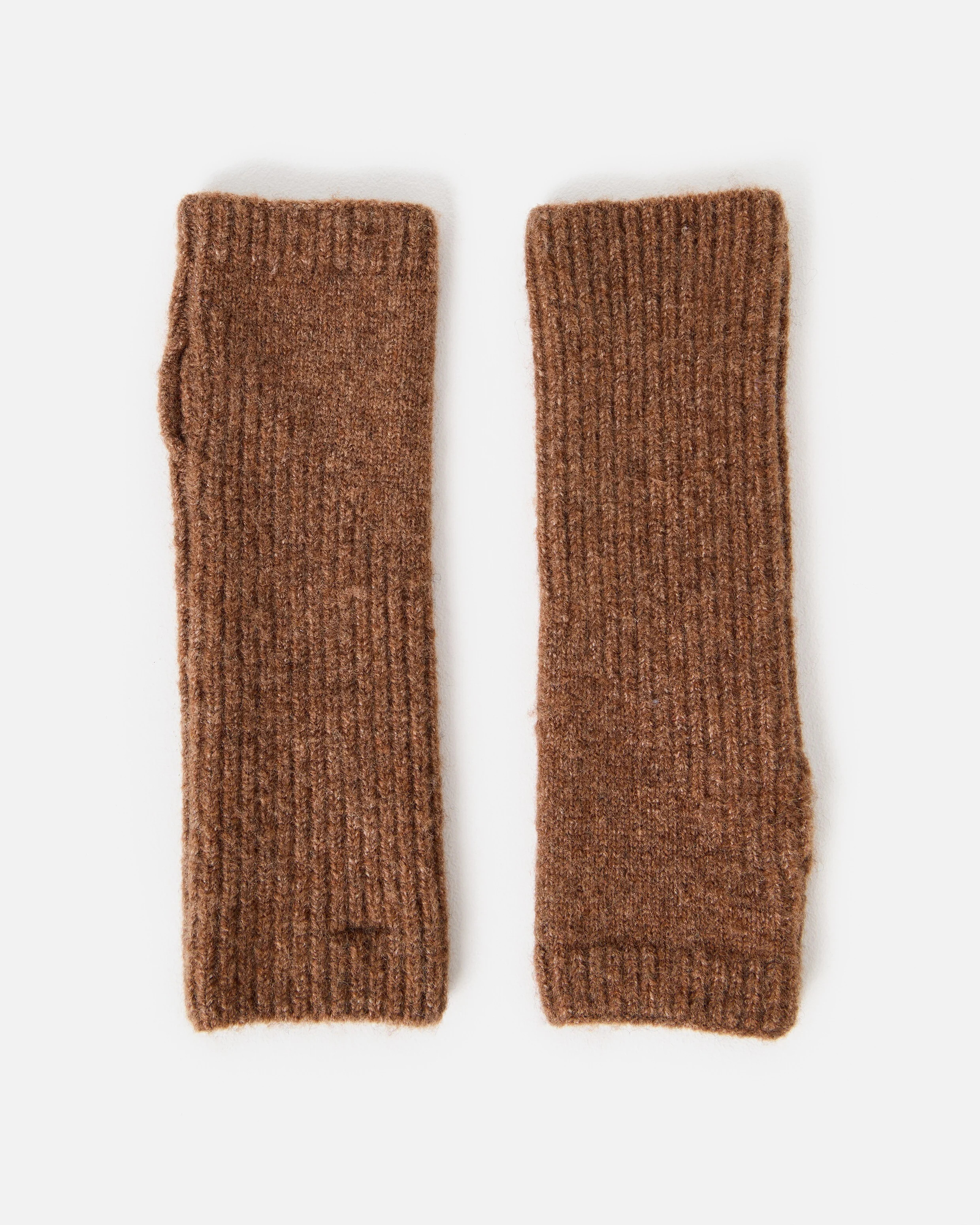 Mocha Brown Ribbed Knitted Wrist Warmers | Oliver Bonas | Oliver Bonas (Global)