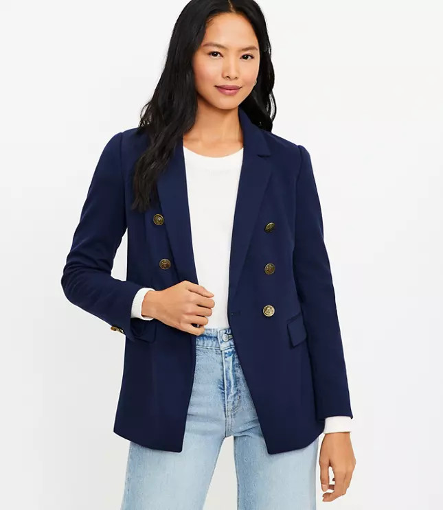 Knit Double Breasted Blazer | LOFT