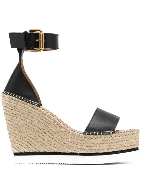 See By Chloé Buckle High Wedge Sandals - Farfetch | Farfetch (CA)