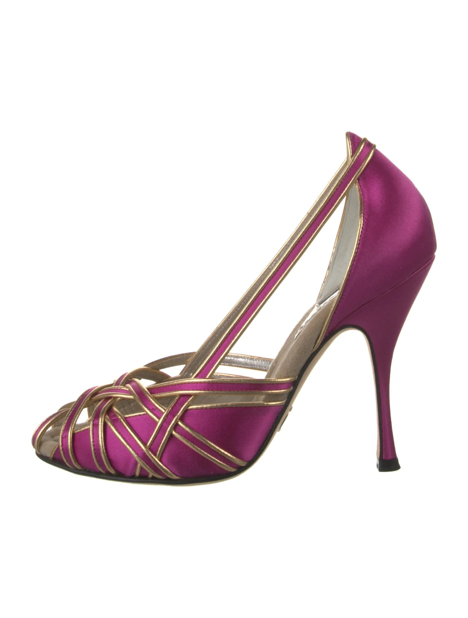 Satin Leather Trim Embellishment Slingback Sandals | The RealReal