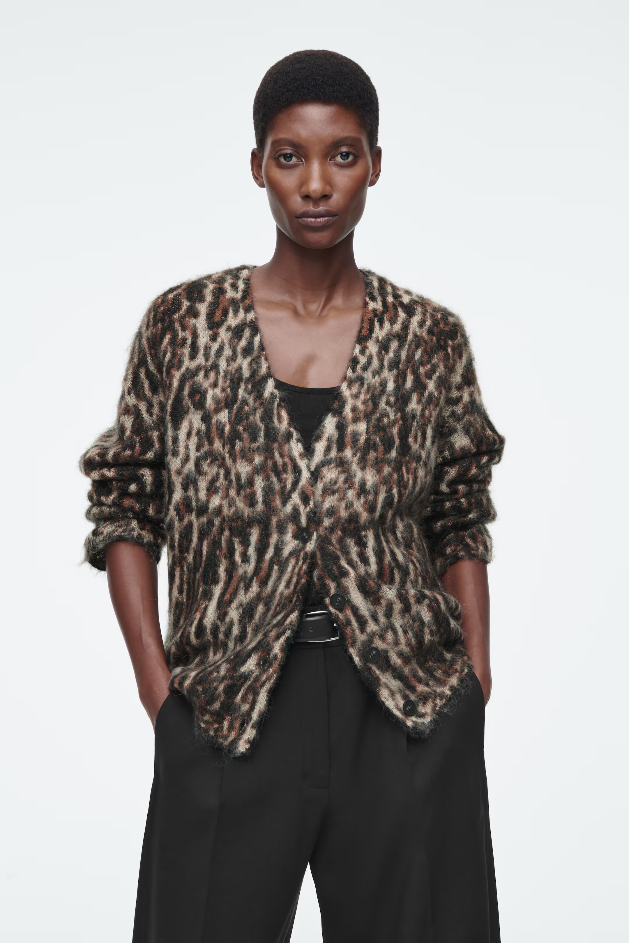 LEOPARD-JACQUARD MOHAIR-BLEND CARDIGAN - LEOPARD - Ladies | H&M GB | H&M (UK, MY, IN, SG, PH, TW, HK)